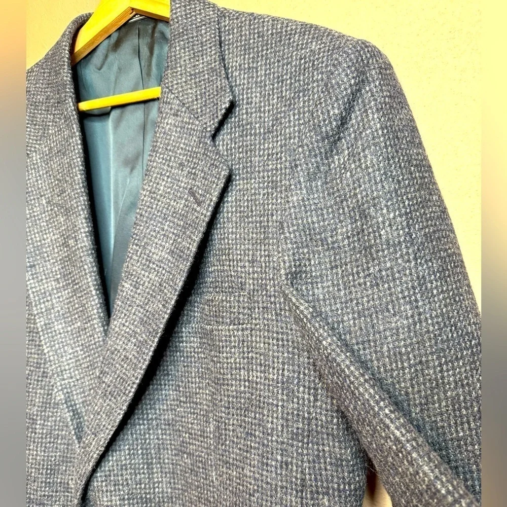Barrington Vintage Men's Wool Suit Coat 2 Button Single Brst Dark Blue Size 42L